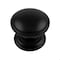 Hickory Hardware Williamsburg Collection Knob 1-1/4 Inch Diameter Matte Black Finish P3053-MB - alternate 1